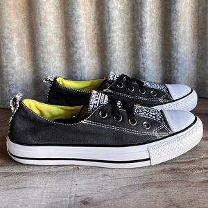 Converse black and white polkadots